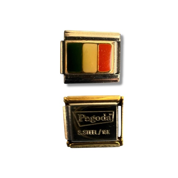 Beautiful Flag of Italy Charm Addition to a Ciao Bracelet SS/ 18K - Picture 1 of 3